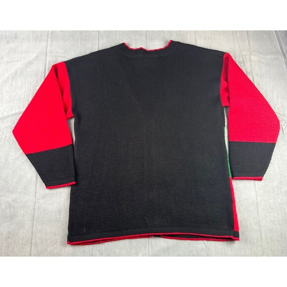 JJ Poole Sweater Cardigan Christmas Holiday Womens Medium Made in USA Vintage - Picture 3 of 8